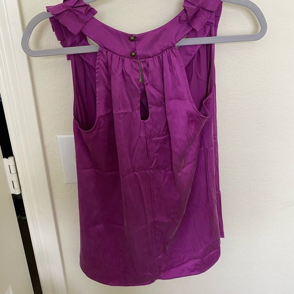 100% Silk Purple Top - Picture 2 of 4